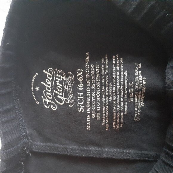 Faded Glory Girls Size Small 6-6x Black Capri Leggings - Picture 3 of 3